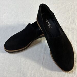 Vaneli Suede Flats Womens 7N Black Slip On Comfort Shoes Excellent Condition
